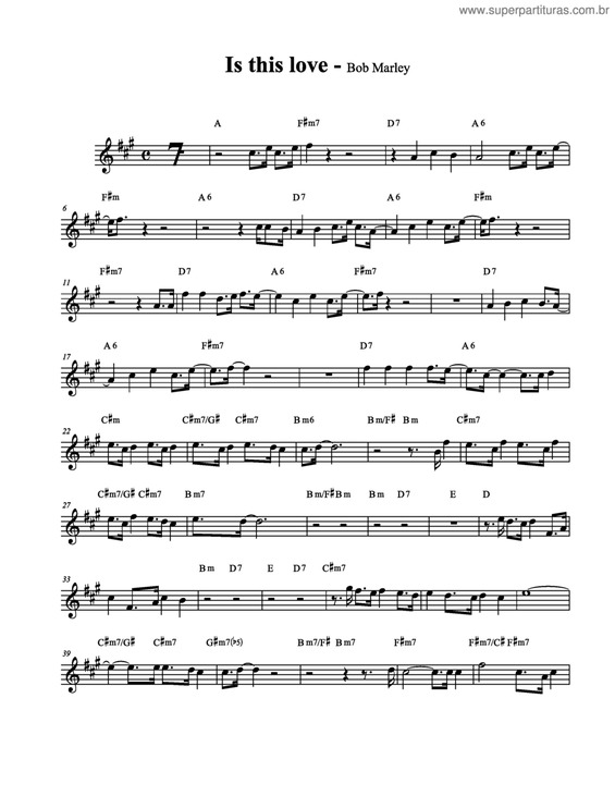 Partitura da música Is This Love v.2