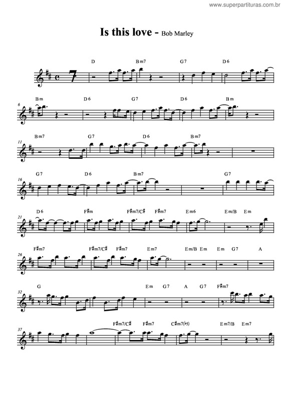 Partitura da música Is This Love v.7