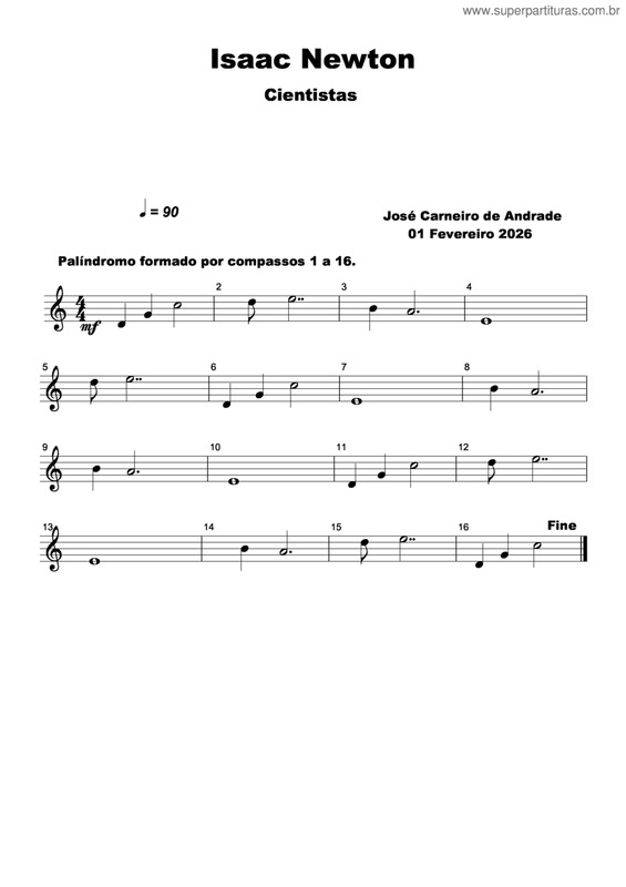 Partitura da música Isaac Newton