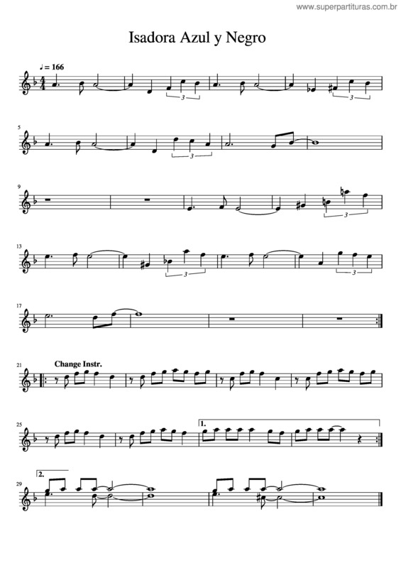 Partitura da música Isadora Azul Y Negro