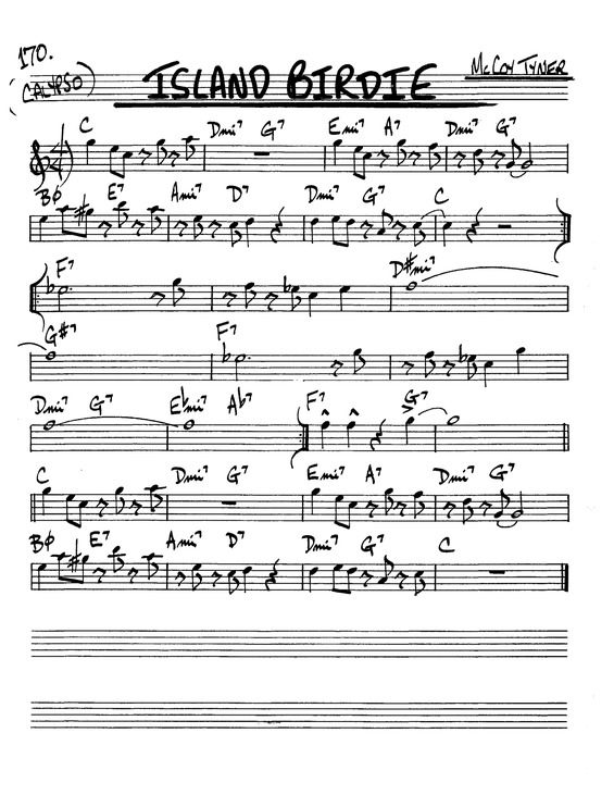 Partitura da música Island Birdie