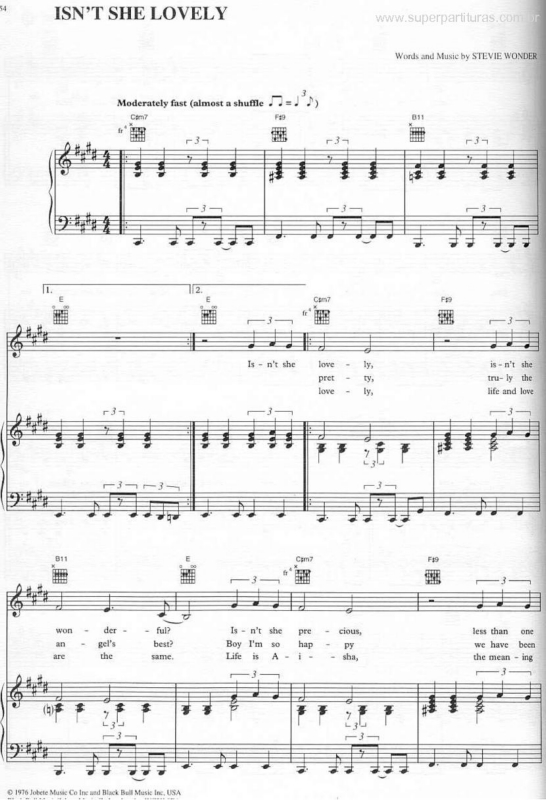 Partitura da música Isn`t She Lovely