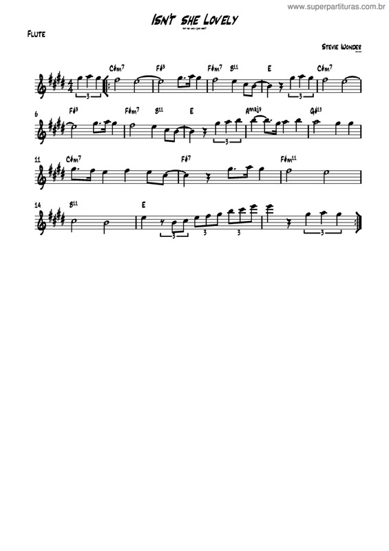 Partitura da música Isnt She Lovely v.2