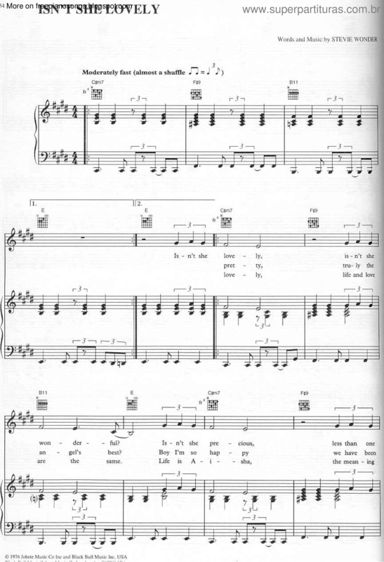 Partitura da música Isnt She Lovely v.3