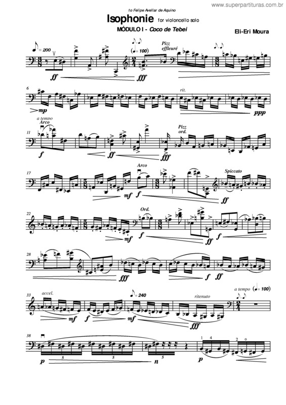 Partitura da música Isophonie