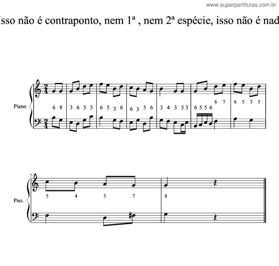Partitura da música Isso Não É Contraponto, Nem 1ª , Nem 2ª Espécie, Isso Não É Nada