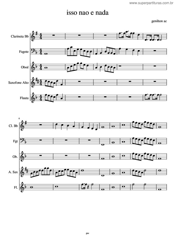 Partitura da música Isso Nao E Nada