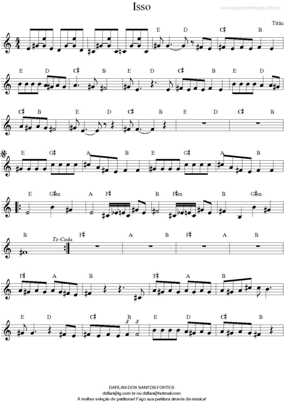 Partitura da música Isso