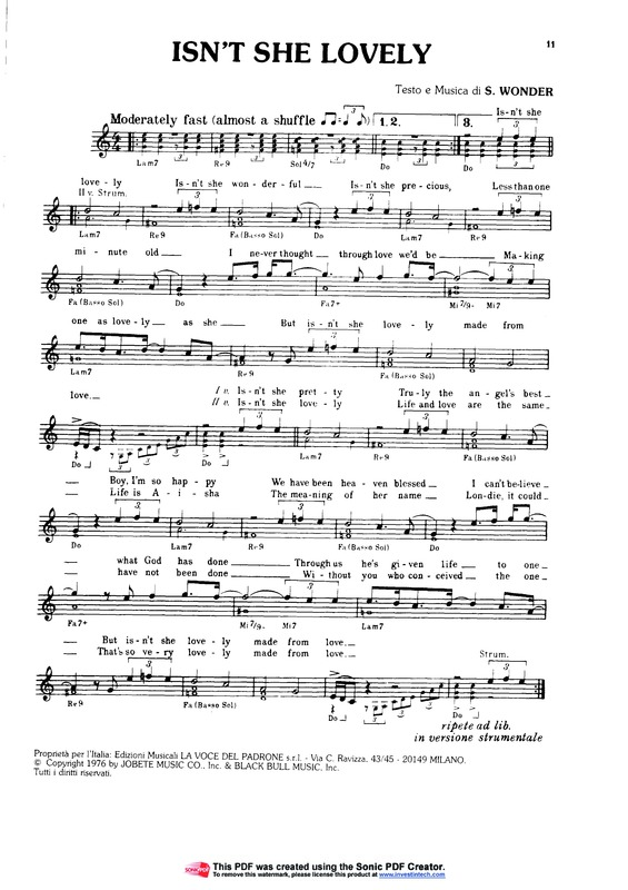 Partitura da música Ist´t She Lovely