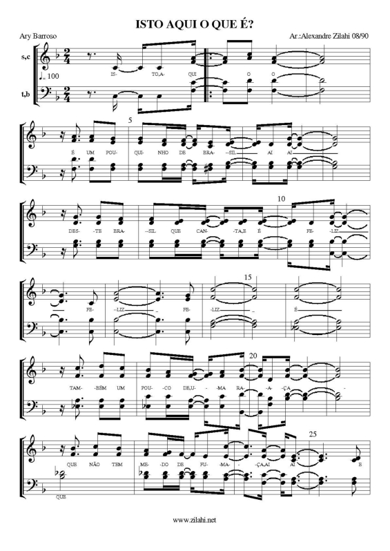 Partitura da música Isto Aqui o que é?