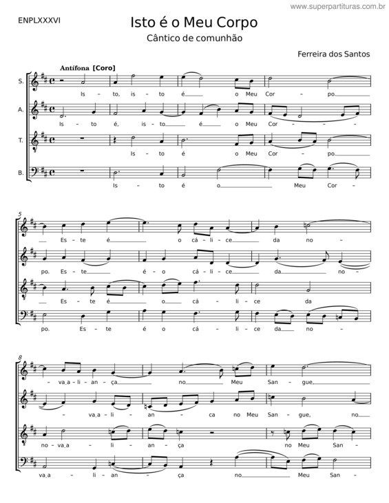 Partitura da música Isto É O Meu Corpo – Ferreira Dos Santos