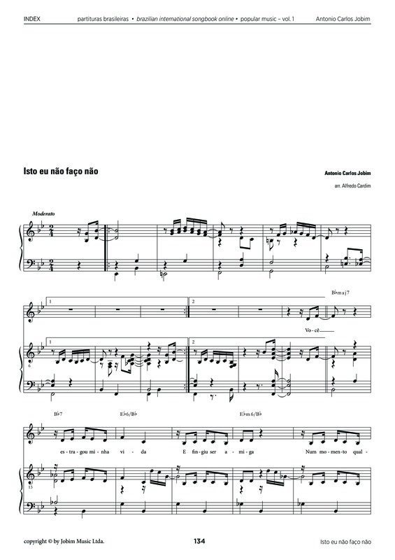 Partitura da música Isto Eu Não Faço Não