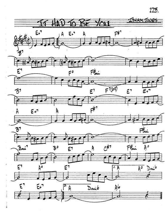 Partitura da música It Had To Be You v.2