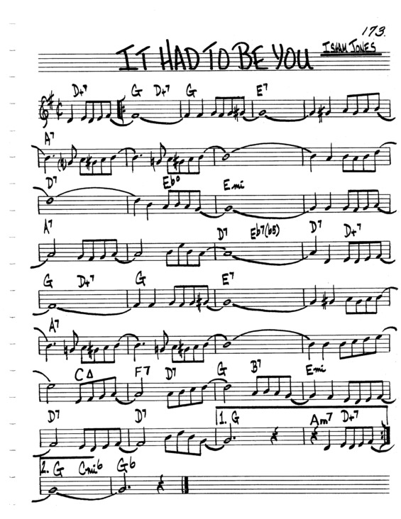 Partitura da música It Had To Be You v.3