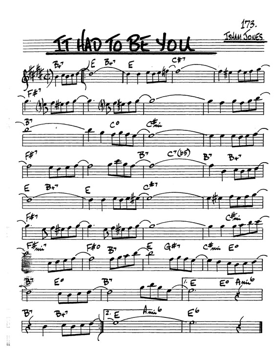 Partitura da música It Had To Be You