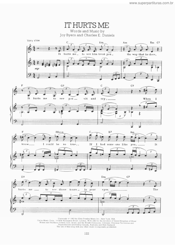 Partitura da música It Hurts me