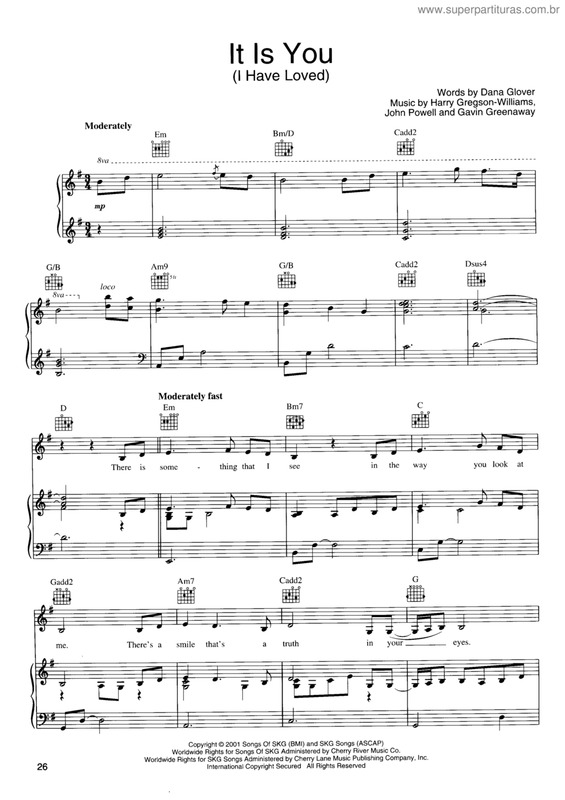 Partitura da música It Is You v.3