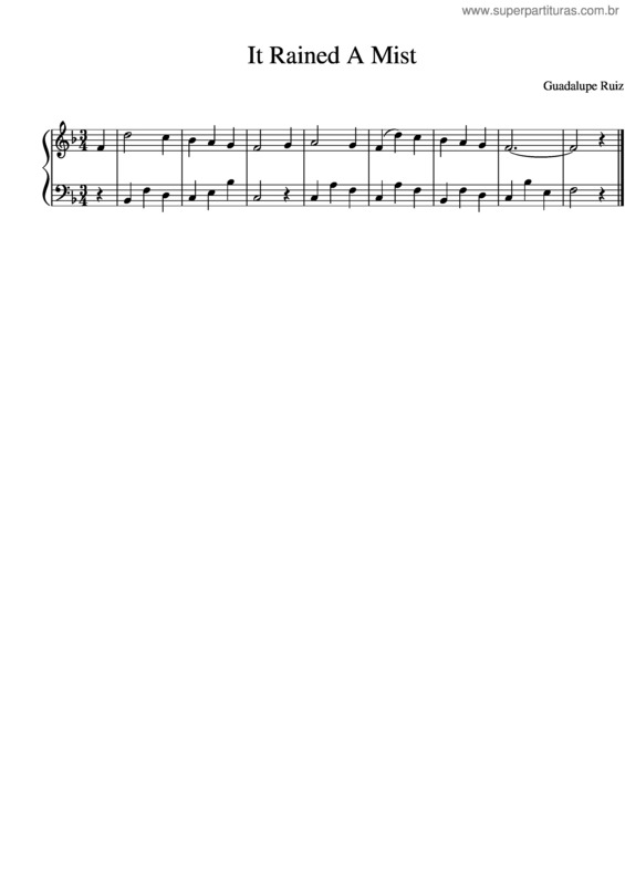Partitura da música It Rained A Mist