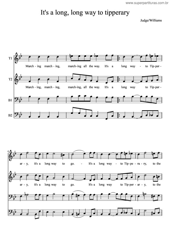 Partitura da música It`S A Long, Long Way To Tipperary