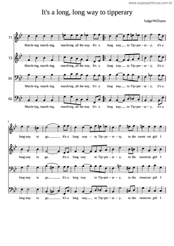 Partitura da música It`S A Long Long Way To Tipperary v.2