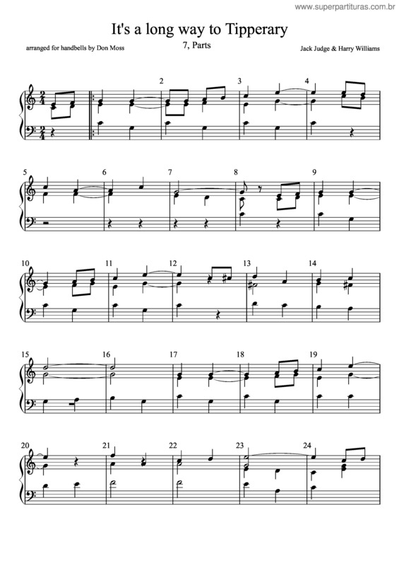 Partitura da música It`S A Long Way To Tipperary v.2