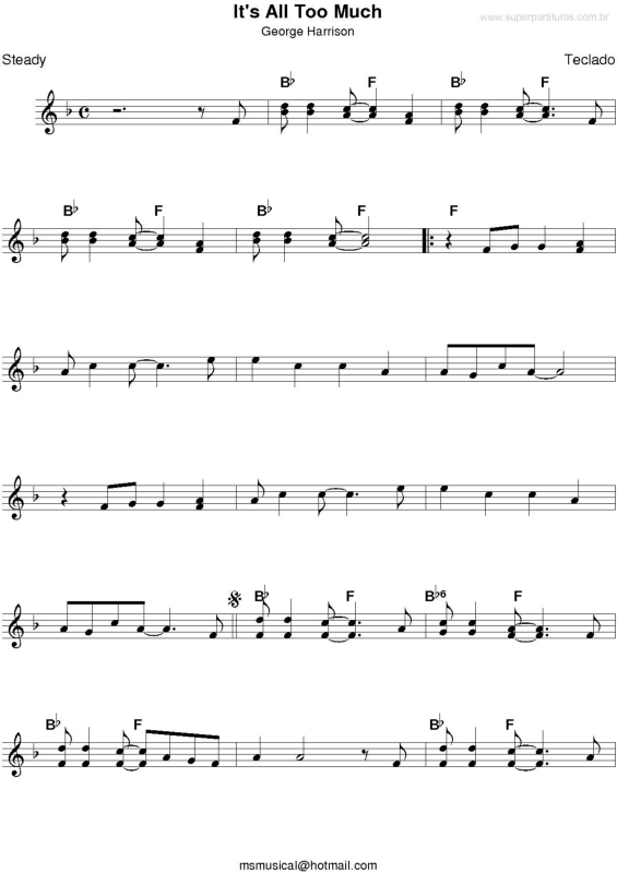 Partitura da música It`s All Too Much v.2