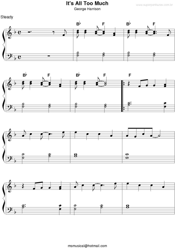 Partitura da música It`s All Too Much