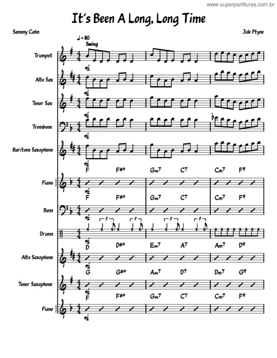 Partitura da música It`S Been A Long, Long Time – Jule Styne And Sammy Cahn