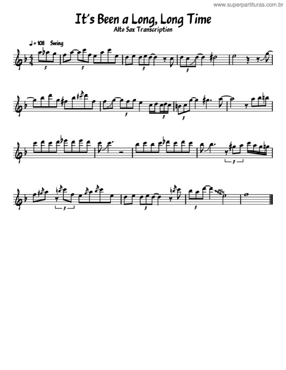 Partitura da música It`S Been A Long, Long Time v.2