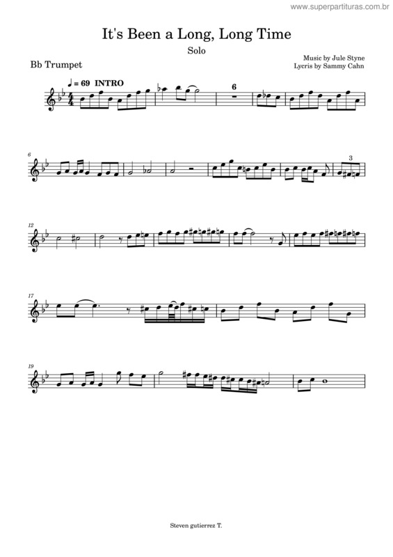 Partitura da música It`S Been A Long, Long Time v.3