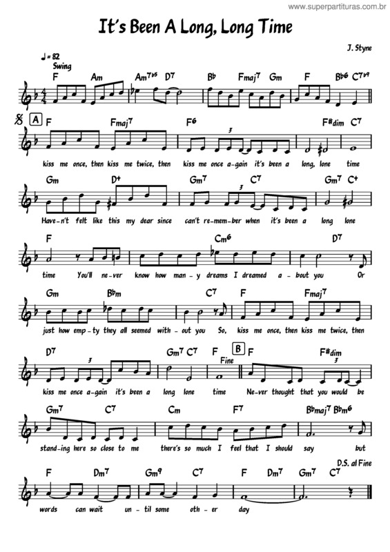 Partitura da música It`S Been A Long, Long Time v.4
