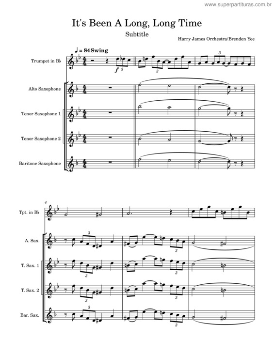 Partitura da música It`S Been A Long, Long Time v.5