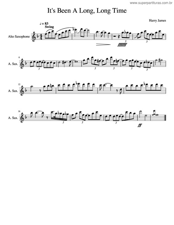 Partitura da música It`S Been A Long, Long Time