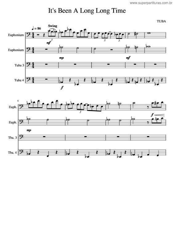 Partitura da música It`S Been A Long Long Time v.2