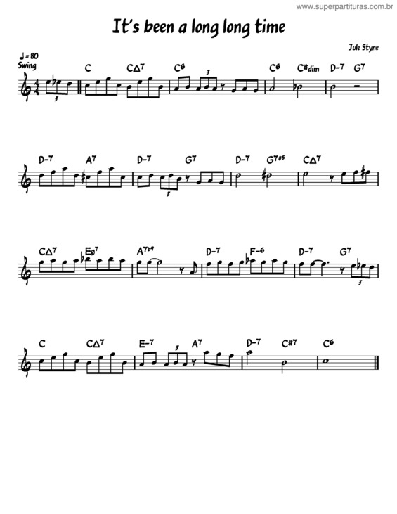 Partitura da música It`S Been A Long Long Time