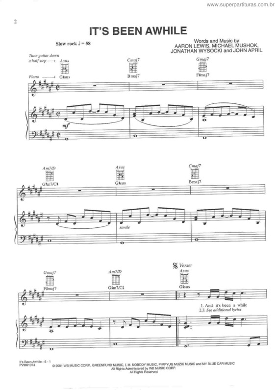 Partitura da música It`s Been Awhile