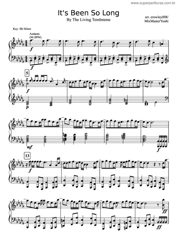 Partitura da música It`S Been So Long v.3