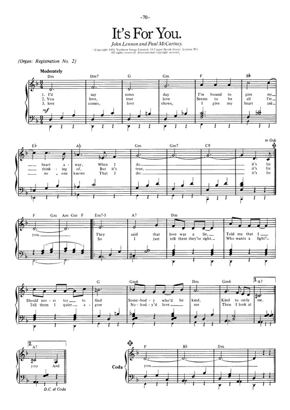 Partitura da música It´s For You v.3