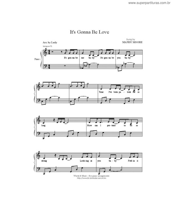 Partitura da música It`s Gonna Be Love