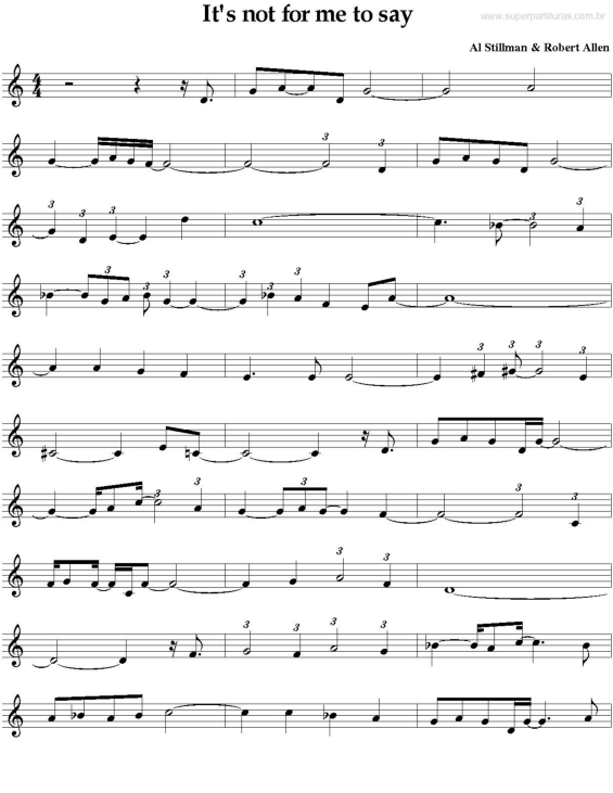 Partitura da música It`s Not For Me ToSay