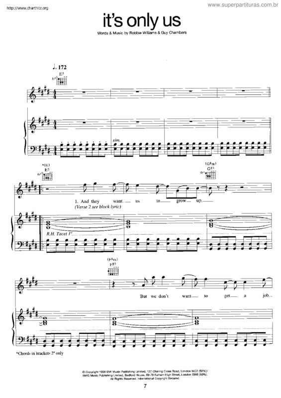 Partitura da música It`s Only Us