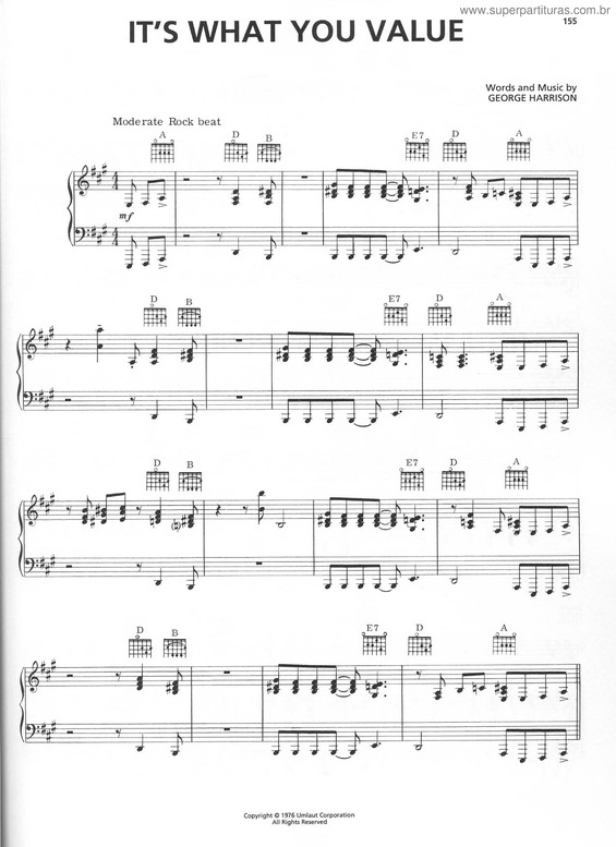 Partitura da música It`s What You Value