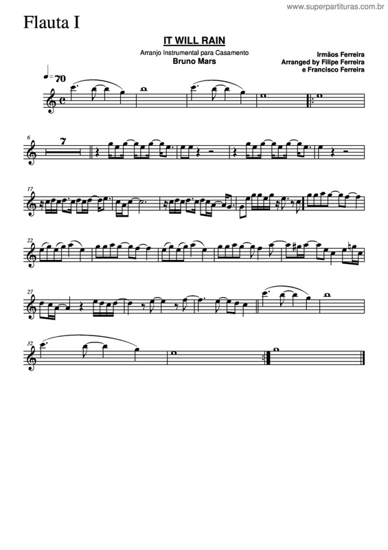 Partitura da música It Will Rain v.2