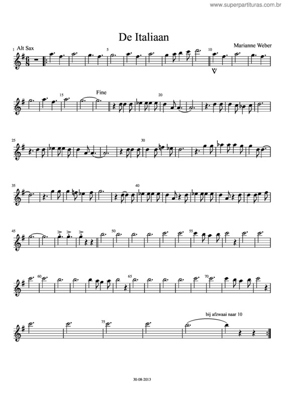Partitura da música Italiaan