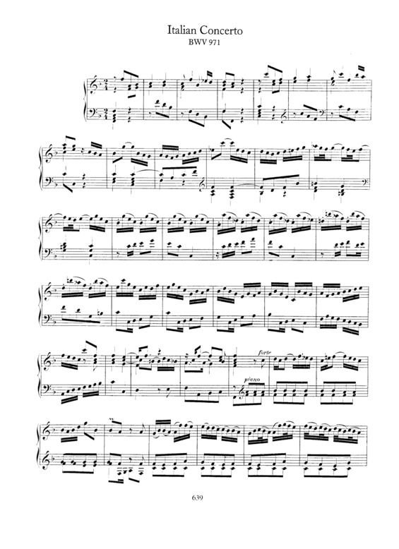 Partitura da música Italian Concerto