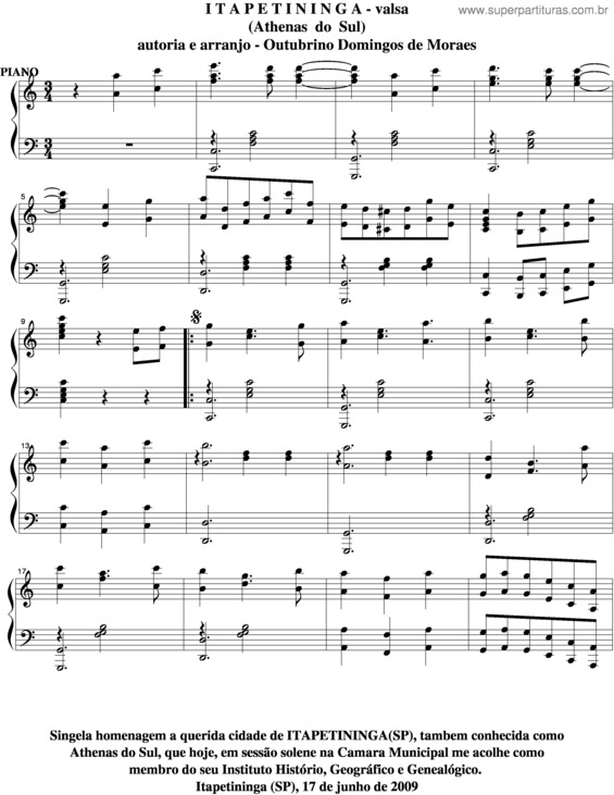 Partitura da música Itapetininga v.5