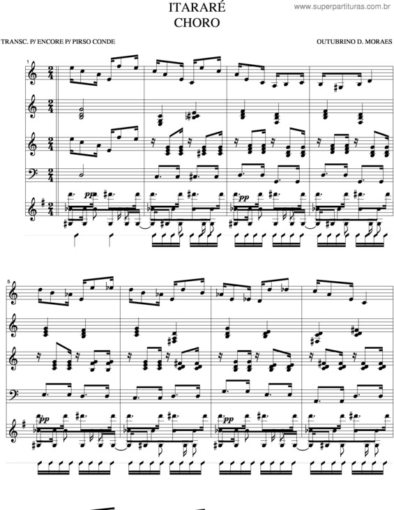 Partitura da música Itararé