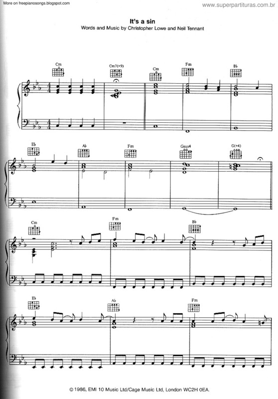 Partitura da música Its A Sin