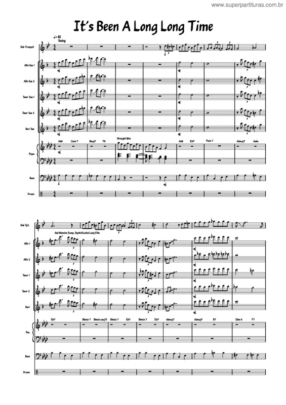 Partitura da música Its Been A Long, Long Time