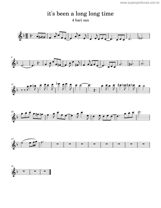 Partitura da música Its Been A Long Long Time– Bari Sax Solo